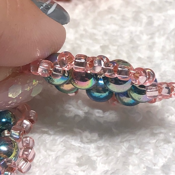 🤩🌈beautiful hoop earrings blue/pink silver/rhinestone-shiny Swarovski - Picture 3 of 9